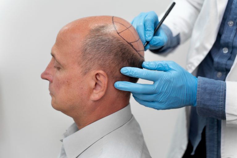 mature-man-going-through-follicular-unit-extraction-process